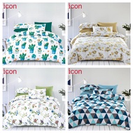Icon, 880 Thread Count Printed Fitted Bedsheet Set (includes Fitted sheet, Pillow case and Bolster c