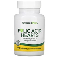 NaturesPlus, Folic Acid Hearts with Folate, Vitamin B6 & Vitamin B12, 90 Tablets