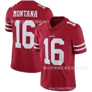 ♟ NFL football jersey 49ers 16 red 49ers Joe Montana Jersey one drop