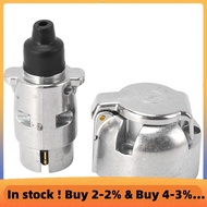 Trailer Accessories- 7 Pin Trailer Plug 12V Rv Sockets Towbar Towing 7Pin Metal Trailer Connectors