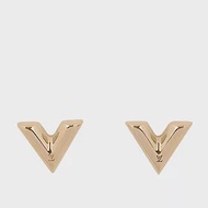 LV Essential V 經典標誌針式耳環 (金色)