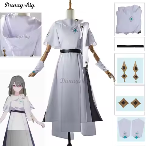Game Honkai Impact 3rd Vita Cosplay Costume Adult Robe Belt Accessories Hooded White Dress Suit Hall