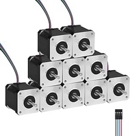 10Pack Nema 17 Stepper Motor 2 Phase 1.8‌°‌ 0.6Nm(84.97oz·in) High Torque Bipolar 47mm 1.6Ω 2.3A 4-L
