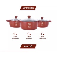 HOT🔥. VANTAGE 6PCS NON-STICK COOKWARE SET COMBO CASSEROLE SET- SITI SERIES