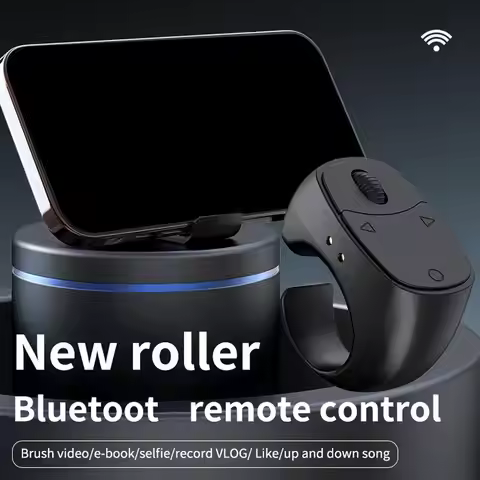 Wireless Finger Shutter Remote Control, Bluetooth Mobile Phone Controller for Scrolling & Page Turni