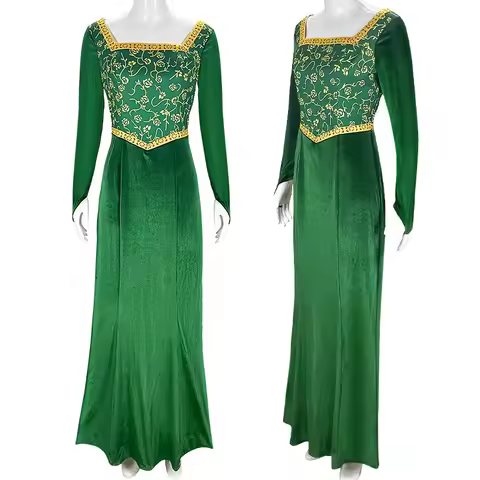 Movie Princess Fiona Cosplay Women Costume Green Dress Outfits Halloween Carnival Party Role Disguis