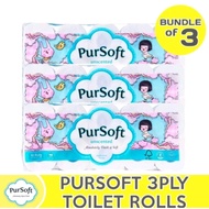 Pursoft Bathroom tissue 3Plys bundle of 3