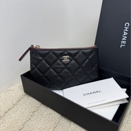 【全❤️全套帶票 】Chanel全25P 一字拉鍊零錢包黑金牛 卡包 錢包
