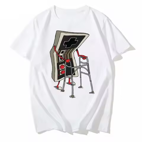 D Arcade Streetwear Old School Funny cotton T-shirt Men Video Game Tshirt Vintage Graphic Tops&Tees 