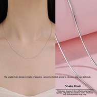 Platinum PT950 Necklace Womens 18K White Gold Fine Length Adjustable Choker Necklace Versatile Plain