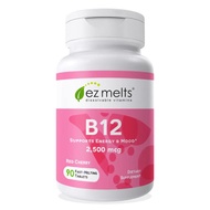 EZ Melts Dissolvable Vitamin B 12 Supplements for Improved Intake - Bioactive B 12 Vitamin to Help