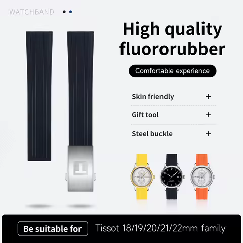 Watchband Quick Release Luxury Watch Band FKM Fluororubber 18/19/20/21/22mm Bracelet For For Tissot 