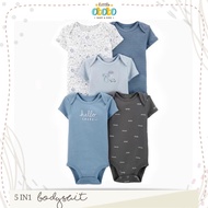 Isi 5 Bodysuit Pendek Bayi carter carters Carters HELLO THERE - Pakaian Baju Jumper Jumpsuit Bayi B