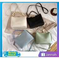 beg tangan Jannah Korean Plain Square Travel Dinner Shoulder Tote Bag Sling Handbag Beg Tangan Wanit