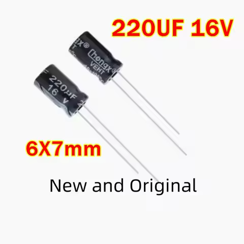 Brand new genuine electrolytic capacitor 220U 220UF 16V volume 220UF16V 6X7mm