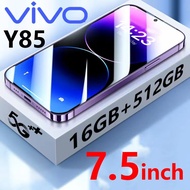 VIVQ Y85 สมาร์ทโฟน 5G เต็มหน้าจอขนาด 7.5 นิ้ว 6800mAh 16GB RAM + 512GB โทรศัพท์มือถือราคาต่ำ