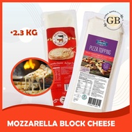 MOZZARELLA BLOCK CHEESE 2.3KG / PIZZA TOPPING BLOCK / CHEESE BLOCK / THE THREE COW / EMBORG (HALAL)