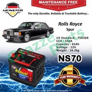 Münster Robust MF CMF NS70 | NS70R | 75D26R (65AH) Car Battery Bateri Kereta for Rolls Royce Spur