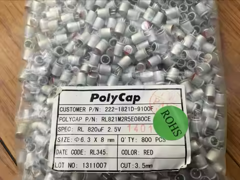 100pcs 2.5V820UF solid capacitor 6.3X8 Bo solid capacitor 820uf 2.5V motherboard graphics reicamp