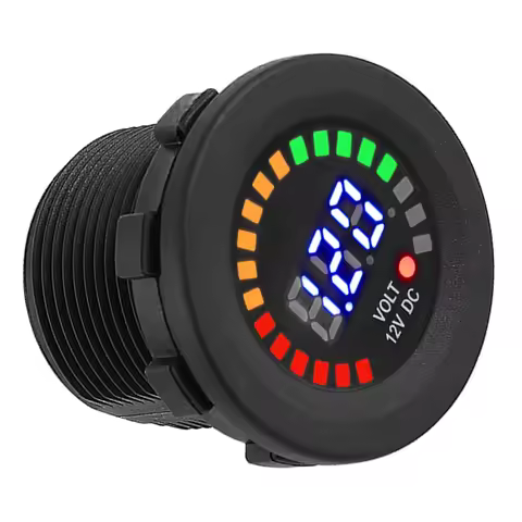 Volt Meter 12 V Motorcycle Car LED Digital Display Voltmeter Waterproof Voltage Volt Meter Gauge Bla
