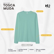 HN2 Antibacterial Plain T-Shirt Young AdultTOSCA Long Sleeve Premium Cotton Combed 30s SML-XL-XXL Co