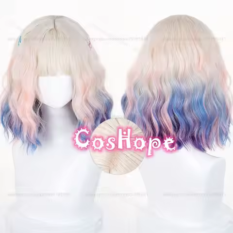 Enid Sinclair Cosplay Wig 36cm Short Mixed Color Wig Anime Heat Resistant Synthetic Wigs for Hallowe