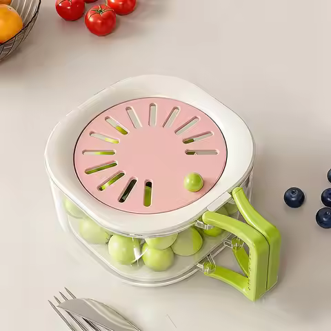 Fruit Washing Bowl Drain Basket Fruit Drainer Container with Foldable Handle Food Strainer Thickened
