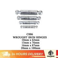 [4Pcs] Wrought Iron Hinges Metal Steel Welding Door Gate Hinge Grill Butterfly Grille Ensel Pintu Be