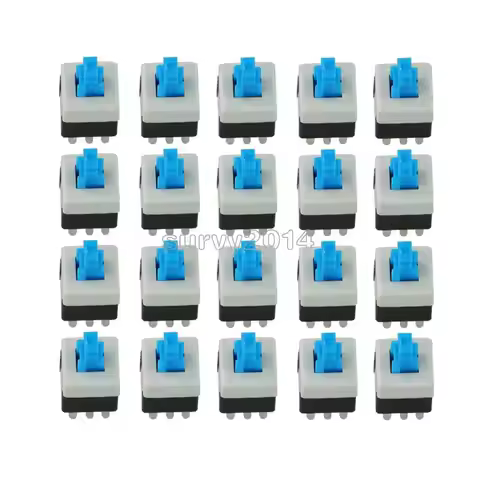 10Pcs/Lot 8X8mm Cap Self-locking Type Square Button Switch Blue 100000 Times Service Life