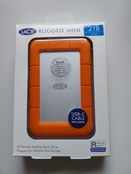 95%新LaCie Rugged Mini 2TB外置硬碟(USB-C/帶盒過保）