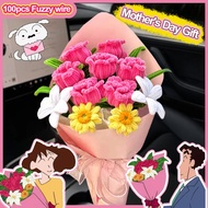 DIY Fuzzy Wire 100pcs Fuzzy Wire/Package Hair Root Strip Encrypted Macaron