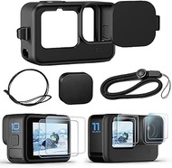 OKFUN Accessories Kit for GoPro Hero 10 /Hero 9 Black,2-Pack (6pcs) Screen Protector Silicone Sleeve Protective Case with Lens Cover Cap Lanyard for Go Pro Hero10 Hero9 Action Camera.