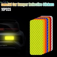 10Pcs Auto Motorcycle Styling Decals / Car Reflective Warning Sticker / Car Bumper Secure Reflector Strip Tape / Night Safety Warning Protective Reflective Stickers