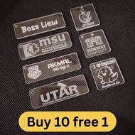 Buy10F1 CUSTOMISED Keychain Engraving|Name Custom Made Acrylic|Custom Keychain | Corporate Gift are 