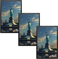 11x1ชุดกรอบรูป7ชุด5ชิ้นแสดงภาพ11X17ไม่มีเสื่อกรอบรูปแกลเลอรี่บนผนังงานศิลปะสำหรับตกแต่งสีดำ