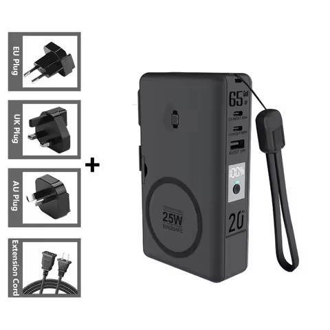 20000mAh Qi2.2 25W Magnetic Wireless Power Bank PD 65W Fast Charger for iPhone 17 16 iWatch Samsung 