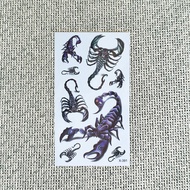Fifteen Pieces Same Style Totem Unique Tattoo Stickers 3D Eight Big Small Scorpion Tattoo Stickers W