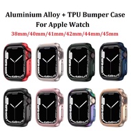 2 in 1 Aluminum alloy + Soft TPU Bumper Case for Apple watch Series 8/7/6/se Series 5/4 41mm 45mm 40mm 44mm