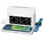 New Multi-Function Wireless Charger Alarm Clock Watch Mobile Phone 15W Clock Night Light 6 in 1