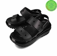 DÉP SANDAL ĐẾ XUỒNG NHỰA ĐI MƯA CROCS  MEGA CRUSH BÓNG CHO NỮ MÀU ĐEN