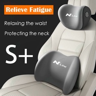 【Headrest &amp; Lumbar Pillow】 Hyundai N-line Relieve Fatigue - Protect Neck &amp; Shoulders - Memory Foam Core - Ultimate Driving Companion Car Modification for Hb20 Tucson I30 Avante