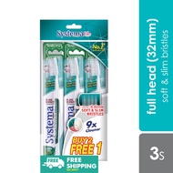 Alpro Pharmacy Systema Toothbrush Full Head 3s (Soft & Slim)