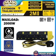 (SIRIM) PEAK Extension Plug Trailing Socket Wire Cable with Surge Protection Extantion wire- Black Y