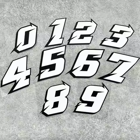 JDM Style 0123456789 Numbers DIY Racing Driver Number Waterproof Motorcycle Stickers for Yamaha Kawa