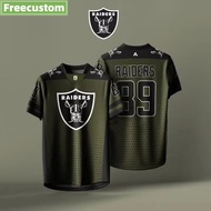 AMIGO NFL PREMIUM JERSEY RAIDERS GREEN LYCRA Sport Baju Tshirt Lelaki Jersi Viral【FREE CUSTOM】