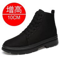 Halloween Men Boots Elevator Shoes Hidden Heels Canvas Heightening Shoes For Man Increase Insole 10C