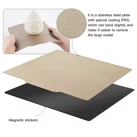 ENERGETIC Voron 2.4 PEI Build Plate 355x355mm One Sided Textured PEI Flexible Magnetic Steel Sheet F