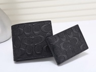 Short wallet mens double fold wallet embossed 75363 in stock