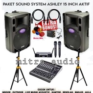 Paket Karaoke Speaker Ashley 15 Inch Aktif Mixer Ashley ( Set 1 )