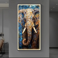 Lukisan Porcelain Painting Diamond Gajah Thailand Abstrak Led Lighting